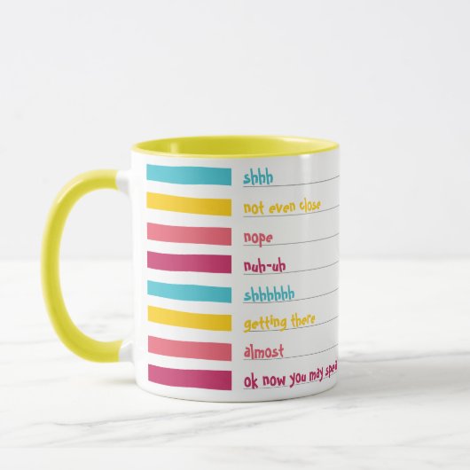 Cuppa Fun farbenfrohe gestreifte Candy Shushs! Tasse (Links)