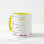 Cuppa Fun farbenfrohe gestreifte Candy Shushs! Tasse (Vorderseite Links)