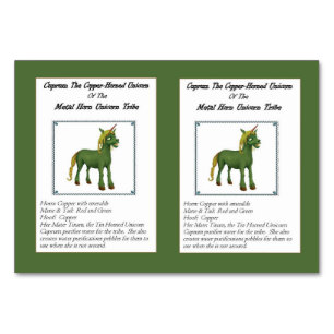 Cuprum die Kupfer-Horned Unicorn Trading Card Tischnummer