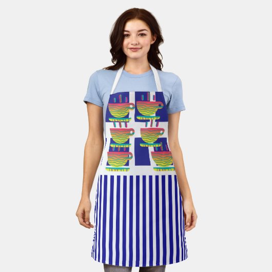 Cups And Stripes Novelty Geo Koch Schürze (Getragen)