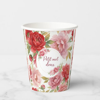 Cups en carton florales Petit mot doux Pappbecher