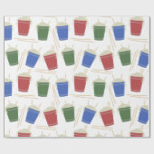 Cups von Ramen Noodles Chopsticks Gemustert Geschenkpapier (Flach)