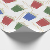 Cups von Ramen Noodles Chopsticks Gemustert Geschenkpapier (Ecke)