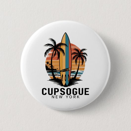 Cupsogue Beach New York Surfen Surfer Button (Vorderseite)