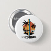 Cupsogue Beach New York Surfen Surfer Button (Vorne & Hinten)