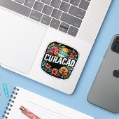 Curacao Aufkleber (Laptop mit iPhone)