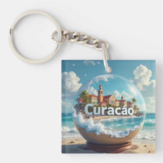 Curacao Beachglobe Schlüsselanhänger (Vorderseite)