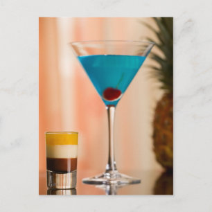 Curacao-Cocktail Postkarte