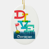 Curaçao Dive - farbenfrohe Scuba Keramik Ornament (Hinten)