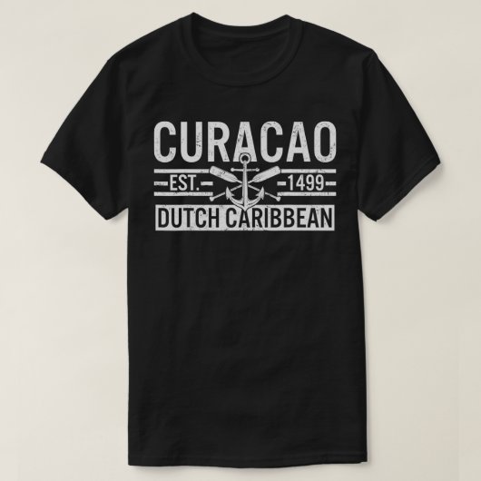 Curacao Etablished 1499 Dutch ibabohnen Crossed Oa T-Shirt (Design vorne)