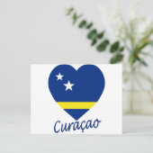 Curacao Flag Herz Postkarte (Stehend Vorderseite)