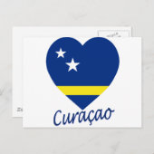 Curacao Flag Herz Postkarte (Vorne/Hinten)
