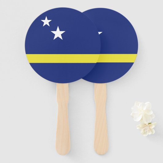 Curaçao-Flagge Fächer (Vorne und Hinten)