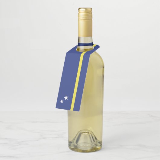 Curaçao-Flagge Flaschenanhänger (Angewinkelt)