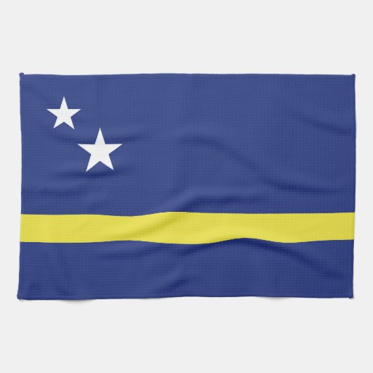 Curaçao-Flagge Geschirrtuch (Horizontal)