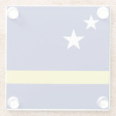 Curaçao-Flagge Glasuntersetzer (Rückseite)