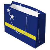 Curaçao-Flagge Große Geschenktüte (Rückseite Schrägansicht)