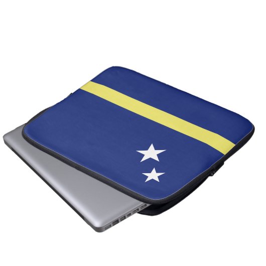 Curaçao-Flagge Laptopschutzhülle (Vorne Knopf)