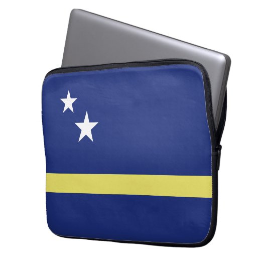 Curaçao-Flagge Laptopschutzhülle (Vorderseite Links)