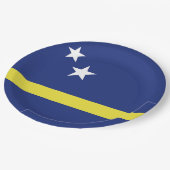 Curaçao-Flagge Pappteller (Schrägansicht)
