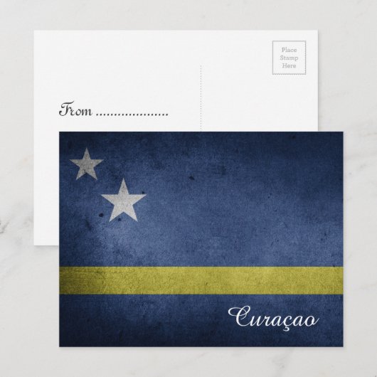 Curacao-Flagge Postkarte (Vorne/Hinten)