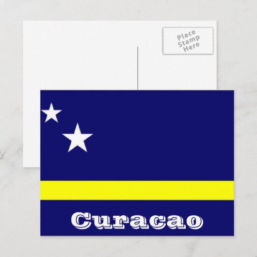 Curacao-Flagge Postkarte (Vorne/Hinten)