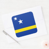 Curacao-Flagge Quadratischer Aufkleber (Umschlag)