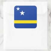 Curacao-Flagge Quadratischer Aufkleber (Tasche)