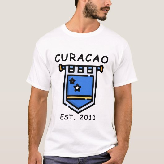Curaçao-Flagge T-Shirt (Vorderseite)