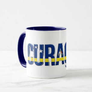 Curaçao-Flagge Text   Karibischer Stolz Design Tasse
