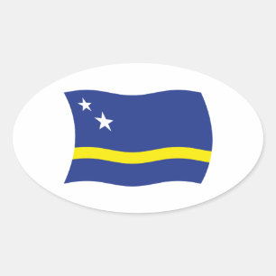 Curacao-Flaggenaufkleber Ovaler Aufkleber