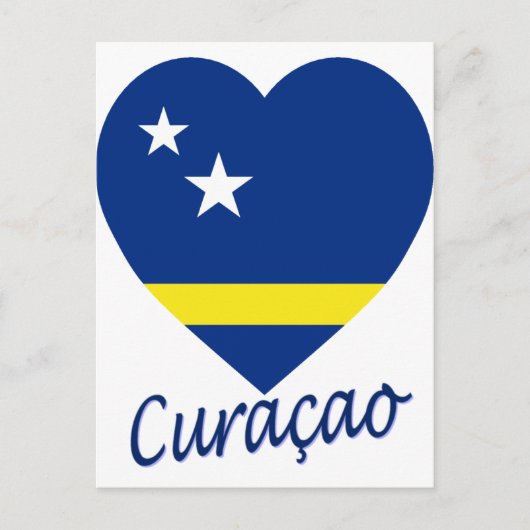 Curacao Flaggenherz Postkarte (Vorderseite)