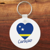 Curacao Flaggenherz Schlüsselanhänger (Vorderseite)