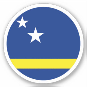 Curaçao Flaggenrundkleber Aufkleber