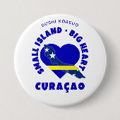CURAÇAO großes Herz Spaß benutzerdefinierte Dushi Button (Vorderseite)