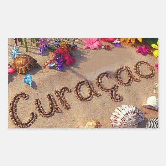 Curacao-Impression Rechteckiger Aufkleber (Vorderseite)