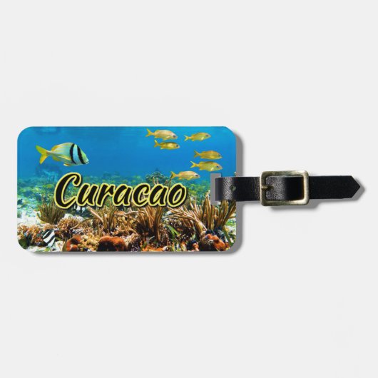 Curacao Korallenriff Gepäckmarke Gepäckanhänger (Vorderseite horizontal)