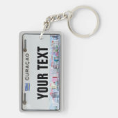 Curaçao Lizenzschild (anpassbar) Schlüsselanhänger (Rückseite)