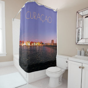 Curaçao nachts ohne den Text (kundengerecht) Duschvorhang