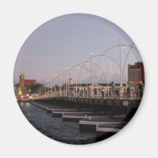 Curaçao Queen Emma Pontoon Bridge at Dusk Magnet (Vorne)