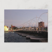 Curaçao Queen Emma Pontoon Bridge at Dusk Postkarte (Vorderseite)