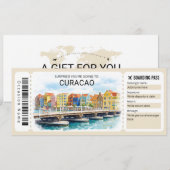 Curaçao-Reise-Boarding-Pass-Ticket Einladung (Vorne/Hinten)