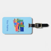 Curacao Retro-Karibische Insel mit Schildkröte Vin Gepäckanhänger (Vorderseite horizontal)