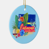 Curacao Retro-Karibische Insel mit Schildkröte Vin Keramik Ornament (Rechts)