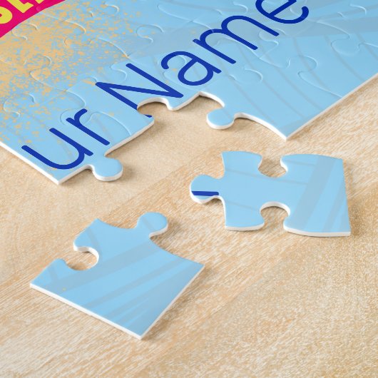 Curacao Retro-Karibische Insel mit Schildkröte Vin Puzzle (Seite)