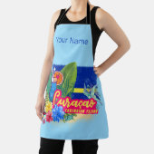 Curacao Retro-Karibische Insel mit Schildkröte Vin Schürze (InSitu)