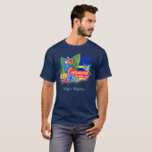 Curacao Retro-Karibische Insel mit Schildkröte Vin T-Shirt (Vorne ganz)