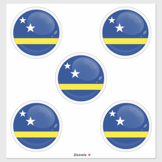 Curaçao Runde Icon Flagge Aufkleber (Blatt)