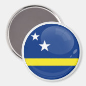 Curaçao Runde Icon Flagge Magnet (Vorderseite/Rückseite)