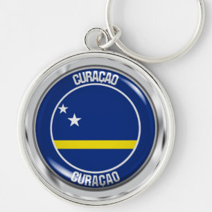 Curaçao RundEmblem Schlüsselanhänger